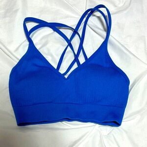 Aeries Blue Strappy workout bra